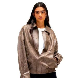 Lioness Kenny Faux Leather Bomber Jacket